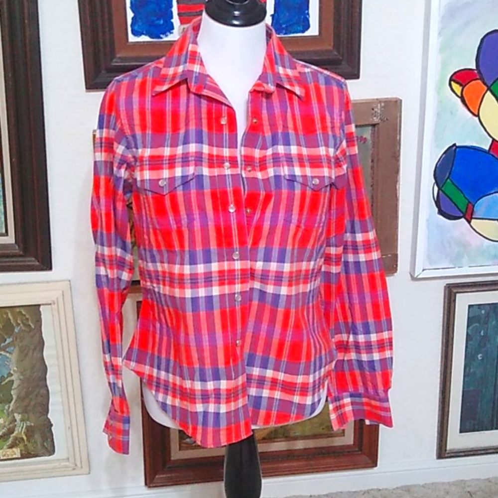 Rockies pearl snaps plaid shirt